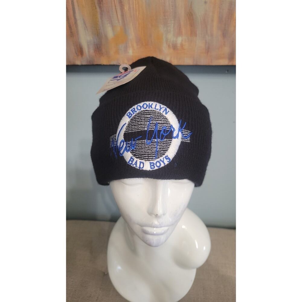 Vintage The Game Brooklyn New York Bad Boys Knit Beanie Hat NWT 80s 90s